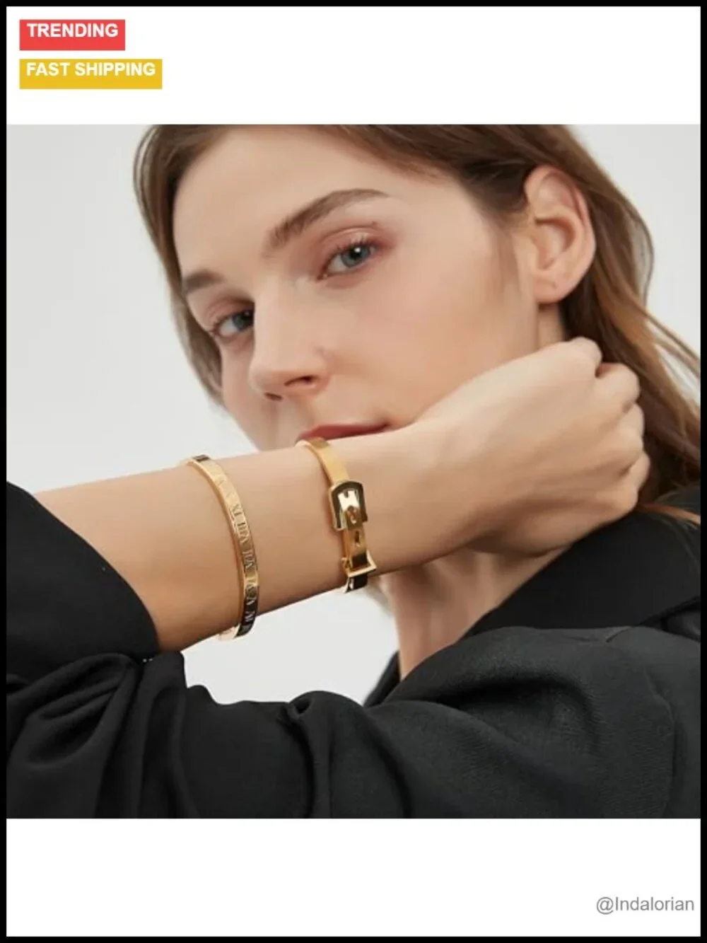 Roman Numeral Bangle Bracelet Gold Silver Plated Stainless Steel Engraved Unisex